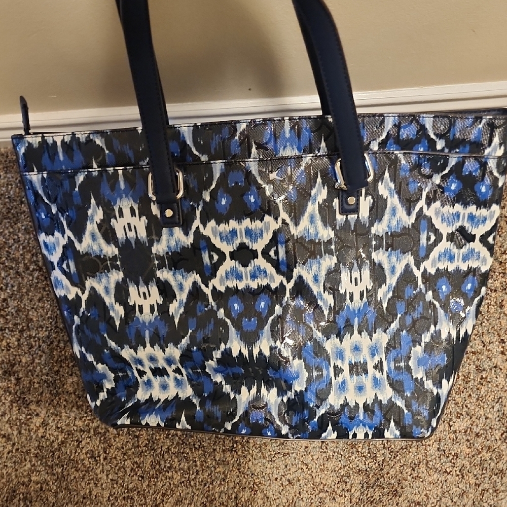 Calvin KLEIN Stylish Blue Patterned Tote Bag - Picture 5 of 9